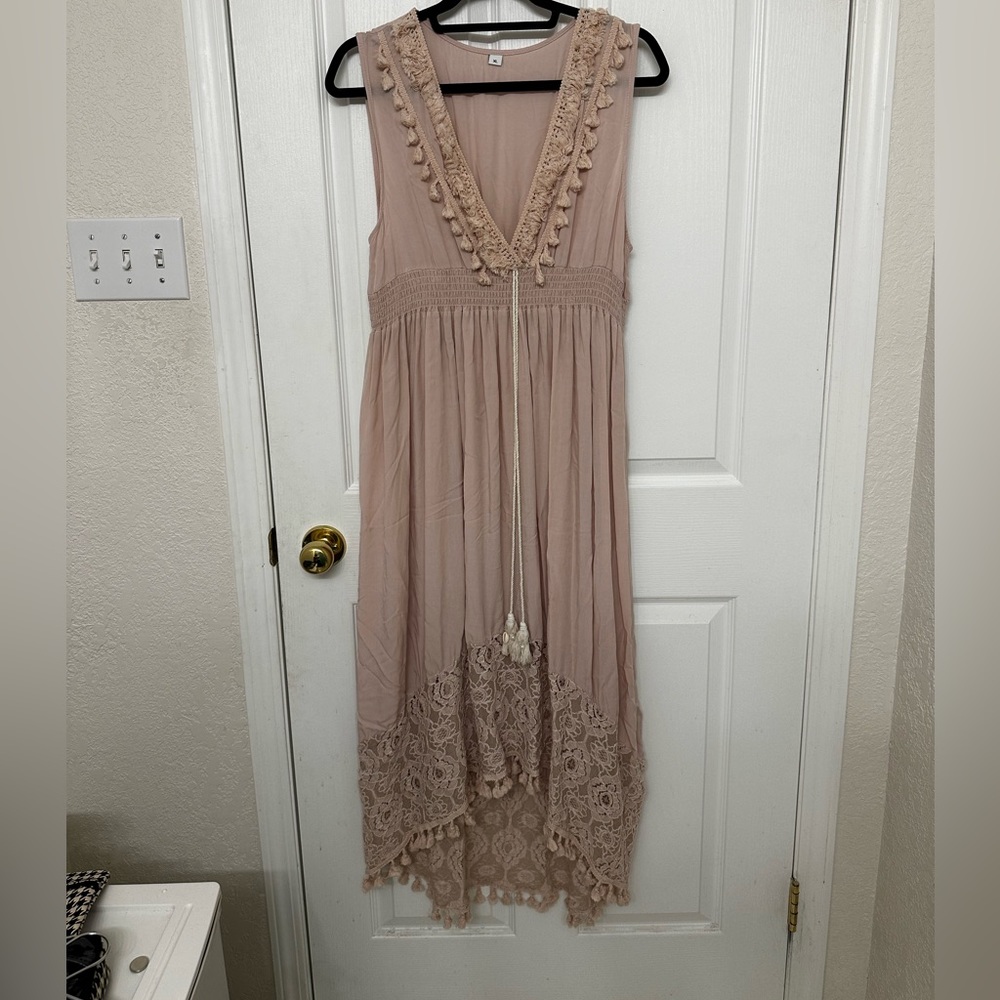 Blush pink maxi dress